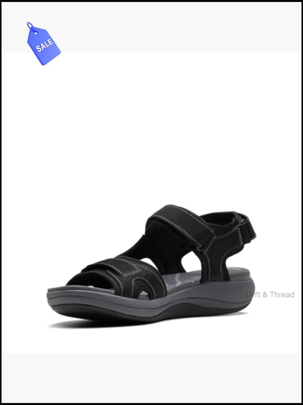 Platform Flat Sandals with Adjustable Buckle, EVA Footbed